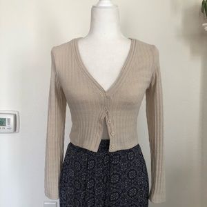 Cropped Button Down Cardigan